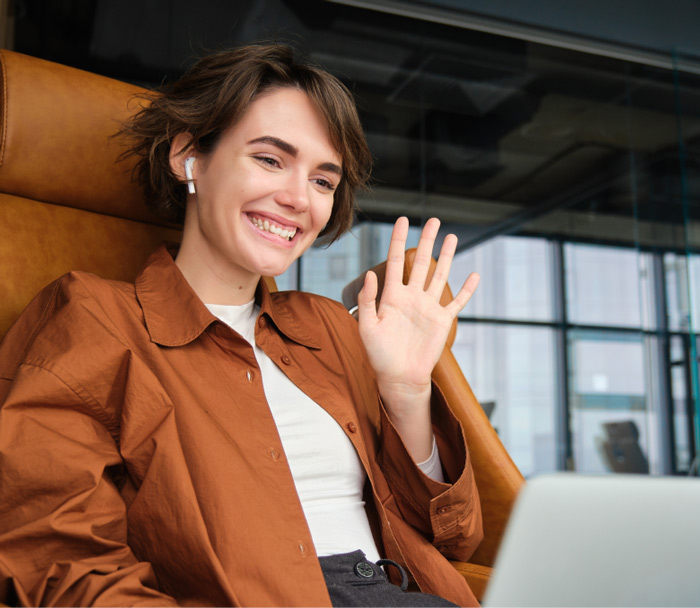 outsourcing team on a video call with client